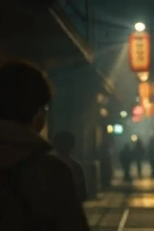《雨夜来客》旅店走廊尽头亮着的一盏壁灯画面